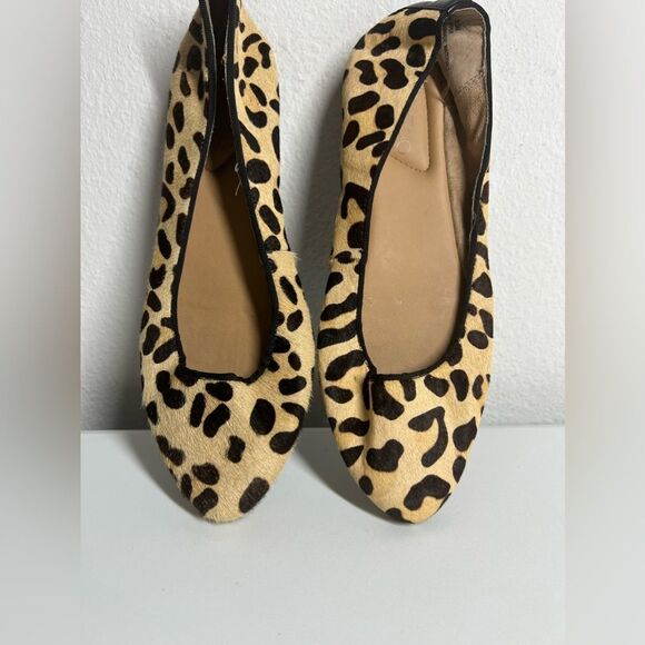 ME TOO ‘Ariane’ Leather & Cowhide Leopard Flats Women’s Size 8,5 - Picture 1 of 11